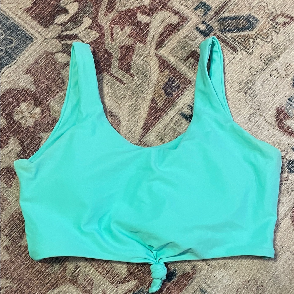 Aqua Knotted Crop Top